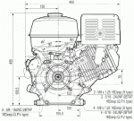 Двигатель бензиновый GX 390 E (V тип) (короткий конус)