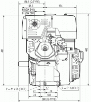 Двигатель бензиновый GX 390 E (V тип) (короткий конус)