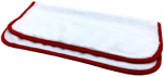 FBZ-380LT (40x40см), Салфетка микрофибра полировочная, плотность 380 г/см², цвет белый с красной окантовкой