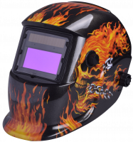 Самозатемняющаяся сварочная маска BRIMA MEGA HA-1110o (огненный череп)