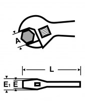 Суперлегкий разводной ключ с тонкими губками, 24 мм