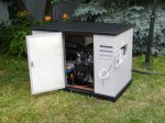 Газовый трехфазный генератор резервного электроснабжения с воздушным охлаждением в шумозащитном контейнере HG10-380S