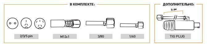 комплектация горелки tig 25