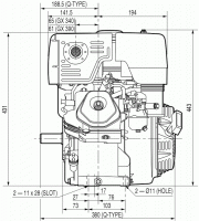 Двигатель бензиновый GX 390 (V тип) (короткий конус)